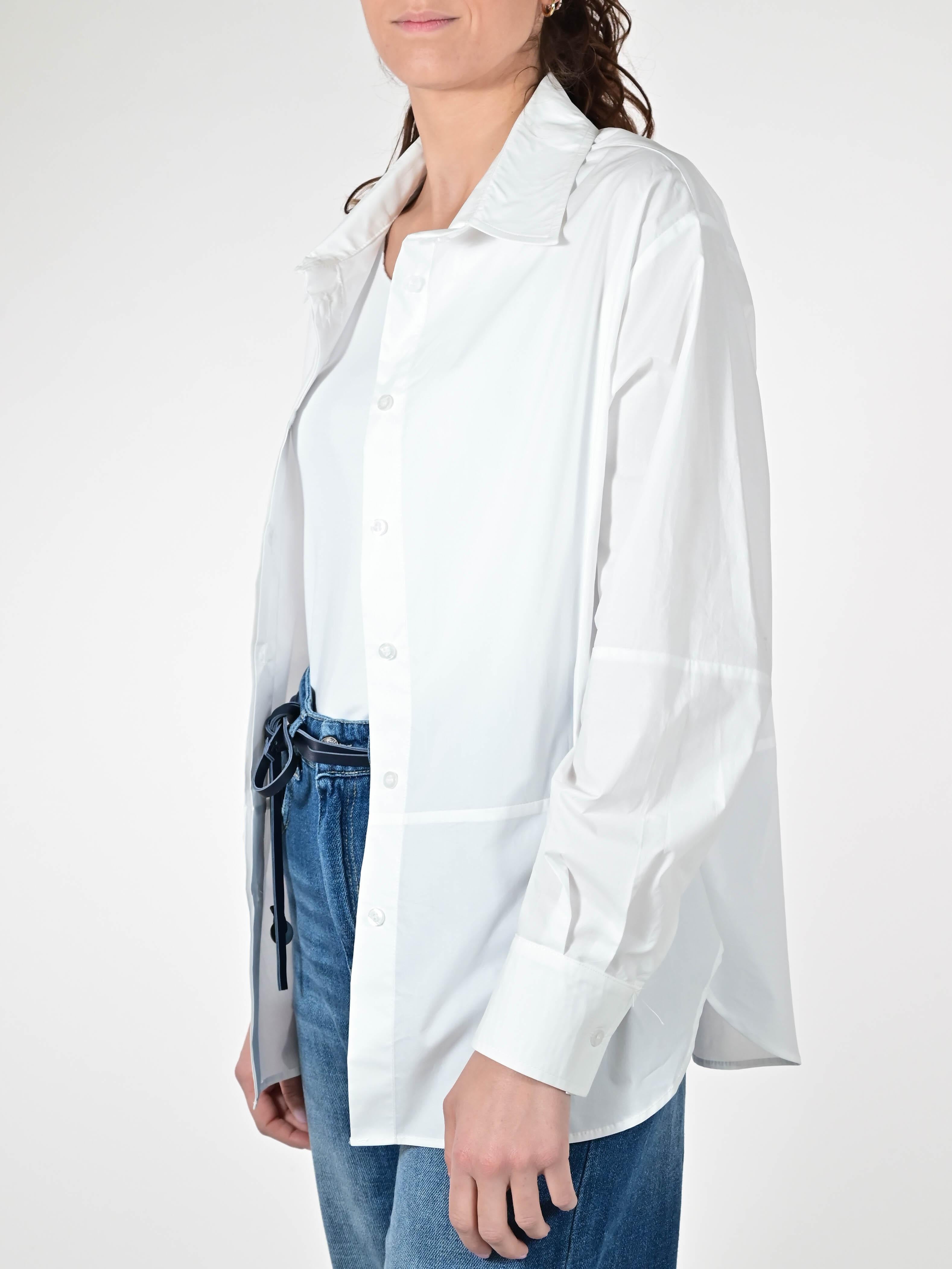 Camicia con taglio cotone bianco C6042-NT-BAS22 BIANCO LALTRA|STORIA