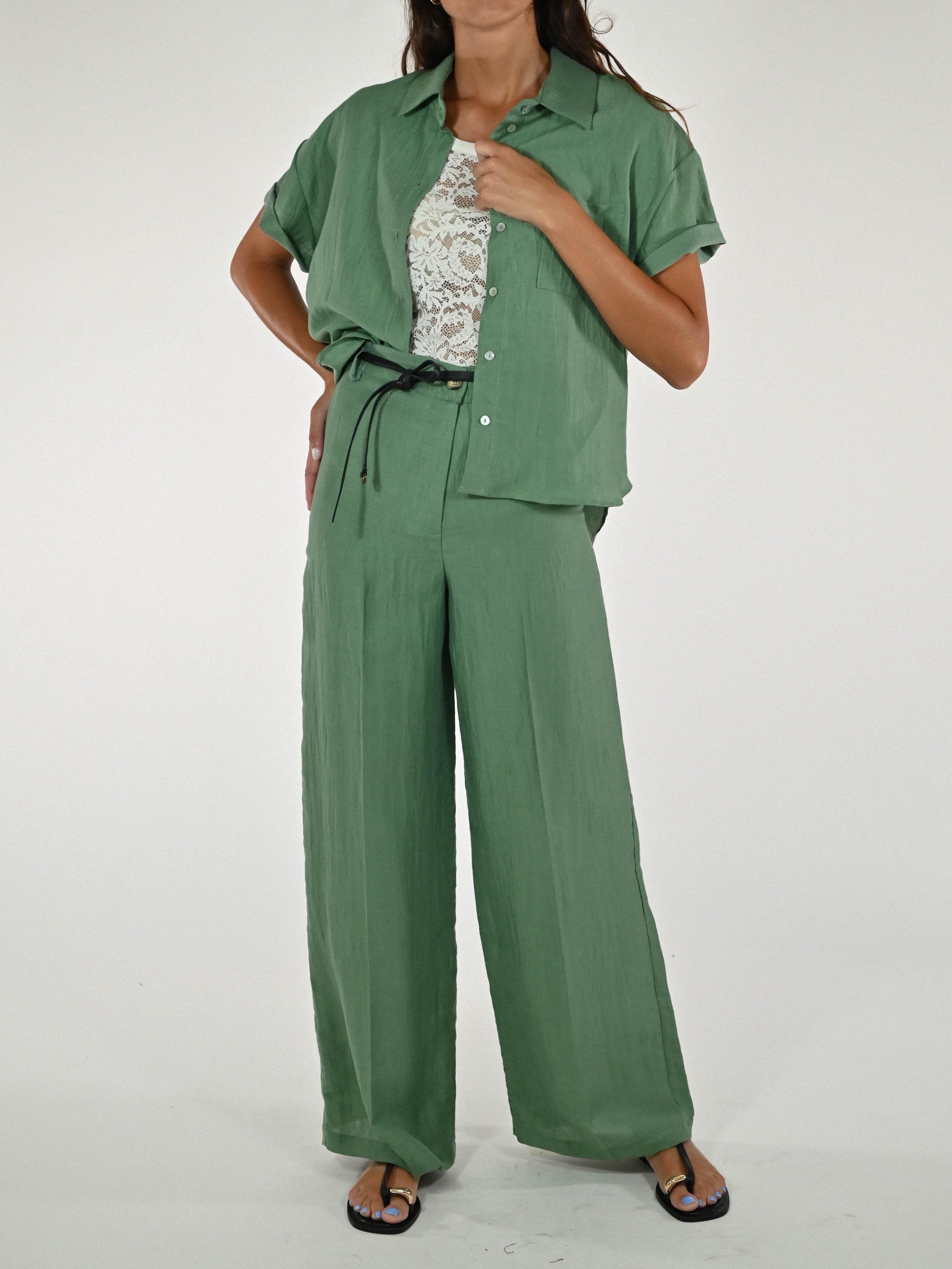 Camicia taschino cangiante lino salvia CPPE25263932 SALVIA LALTRA|STORIA