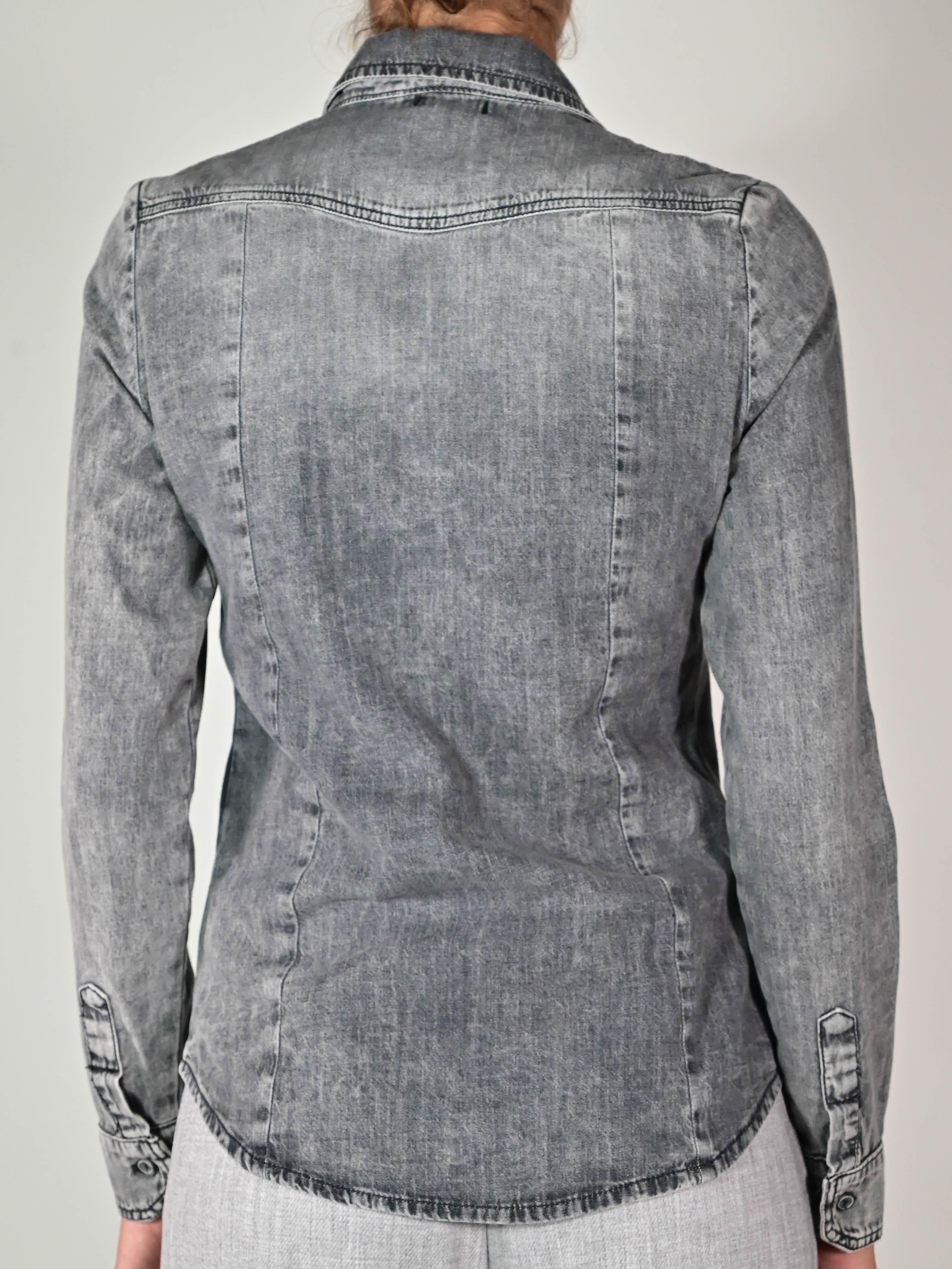Camicia denim basic cotone CD87-112-GREY30 GRIGIO LALTRA|STORIA