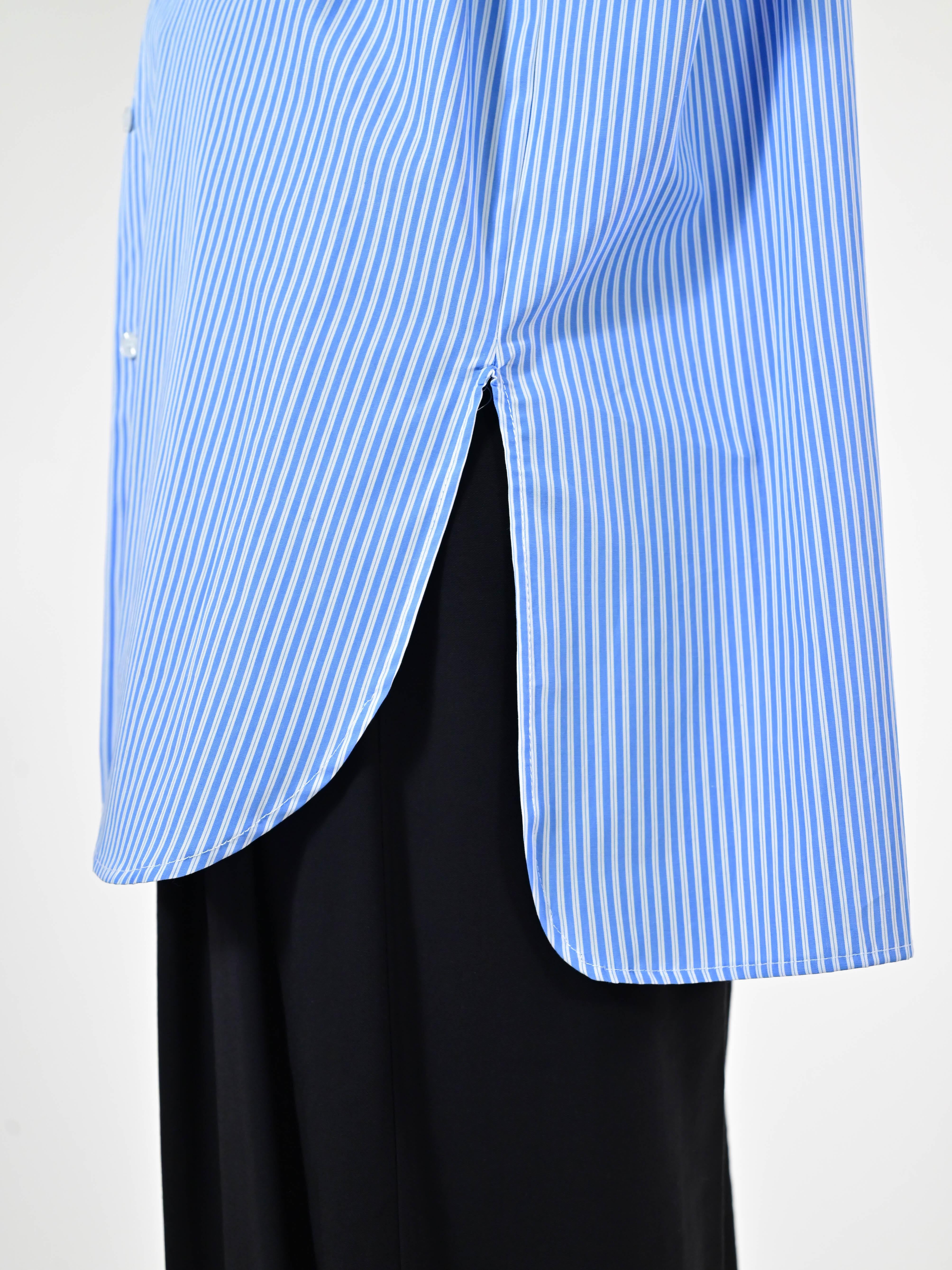Camicia basic lunga cotone azzurro C5645-NT/BAS21 RIGA AZZURRA LALTRA|STORIA