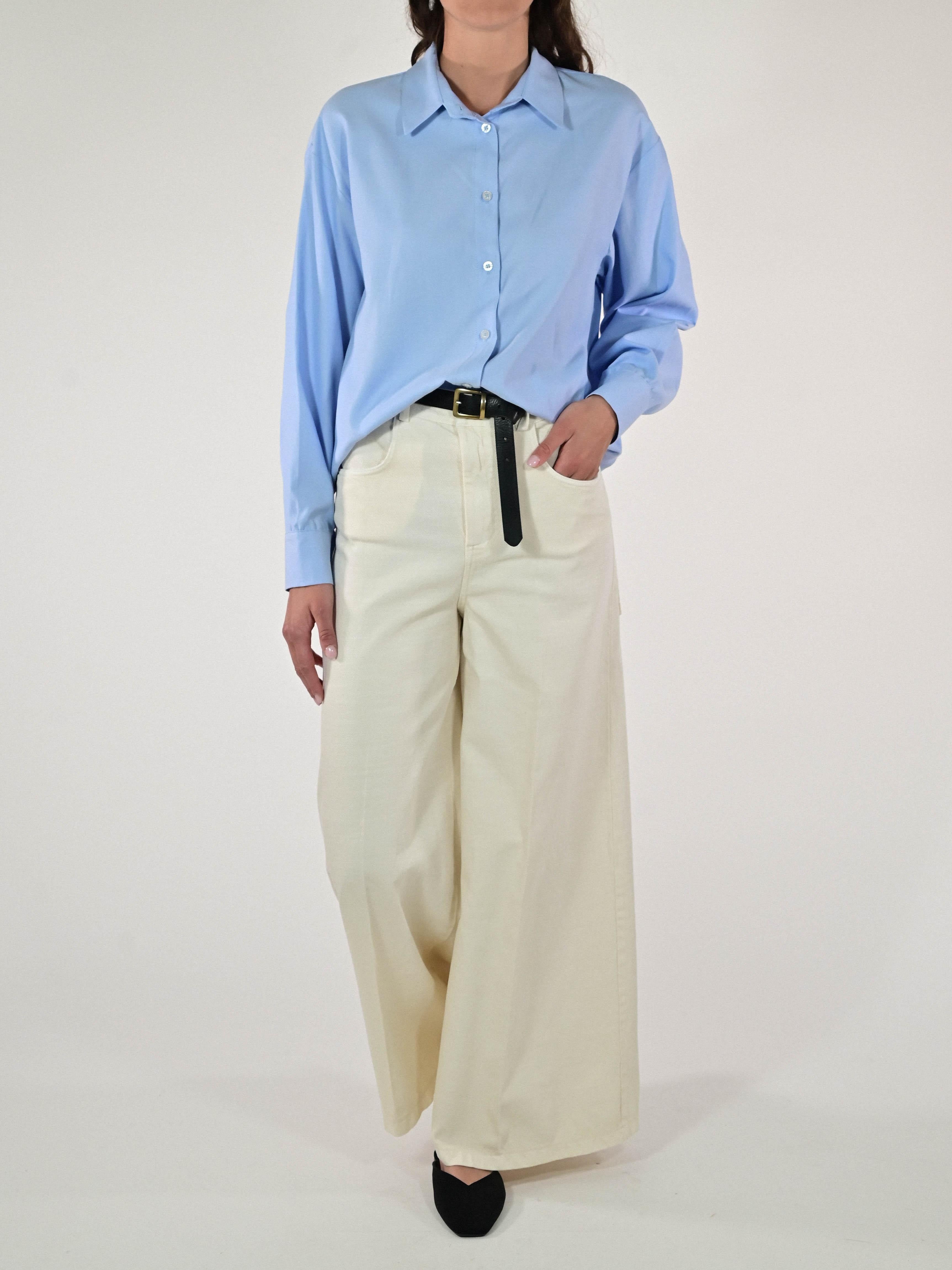 Camicia basic cotone azzurro C6601-T141-BAS21 AZZURRO LALTRA|STORIA