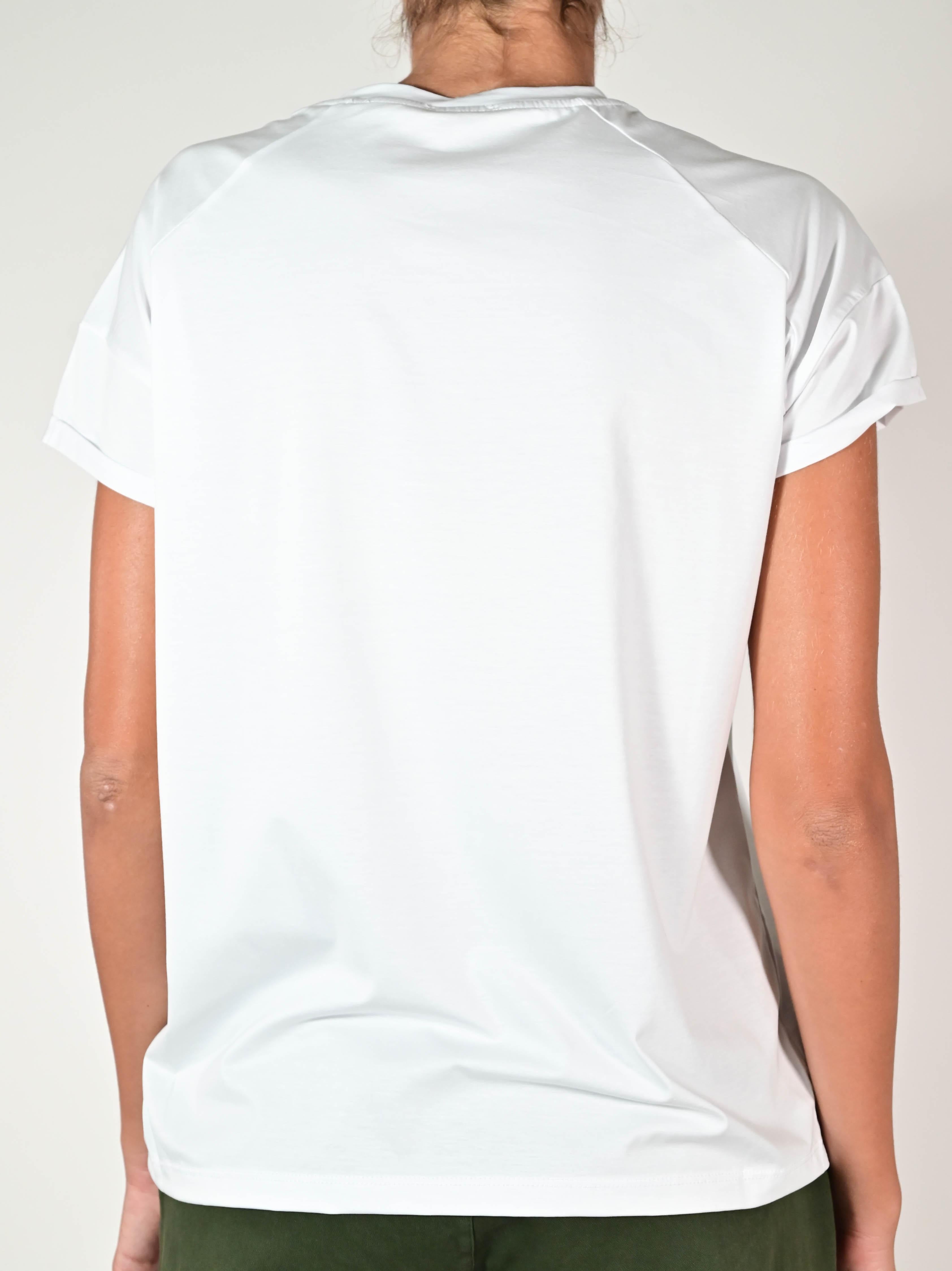 Maglia borsa con applicazioni cotone M1488-T115S443BI23 BIANCO LALTRA|STORIA