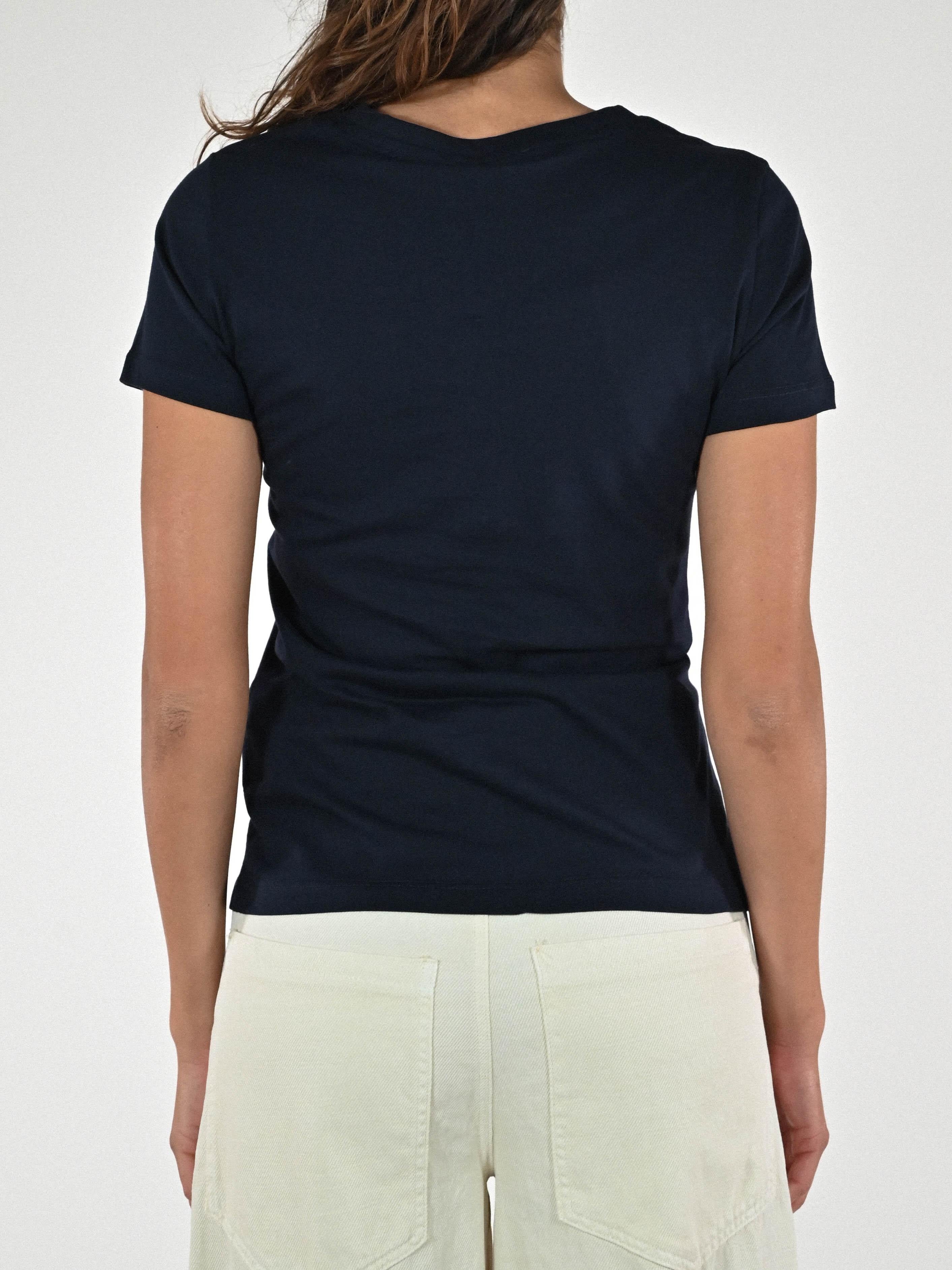 T-shirt slim girocollo cotone blu M1107-TP-BAS11 BLU LALTRA|STORIA