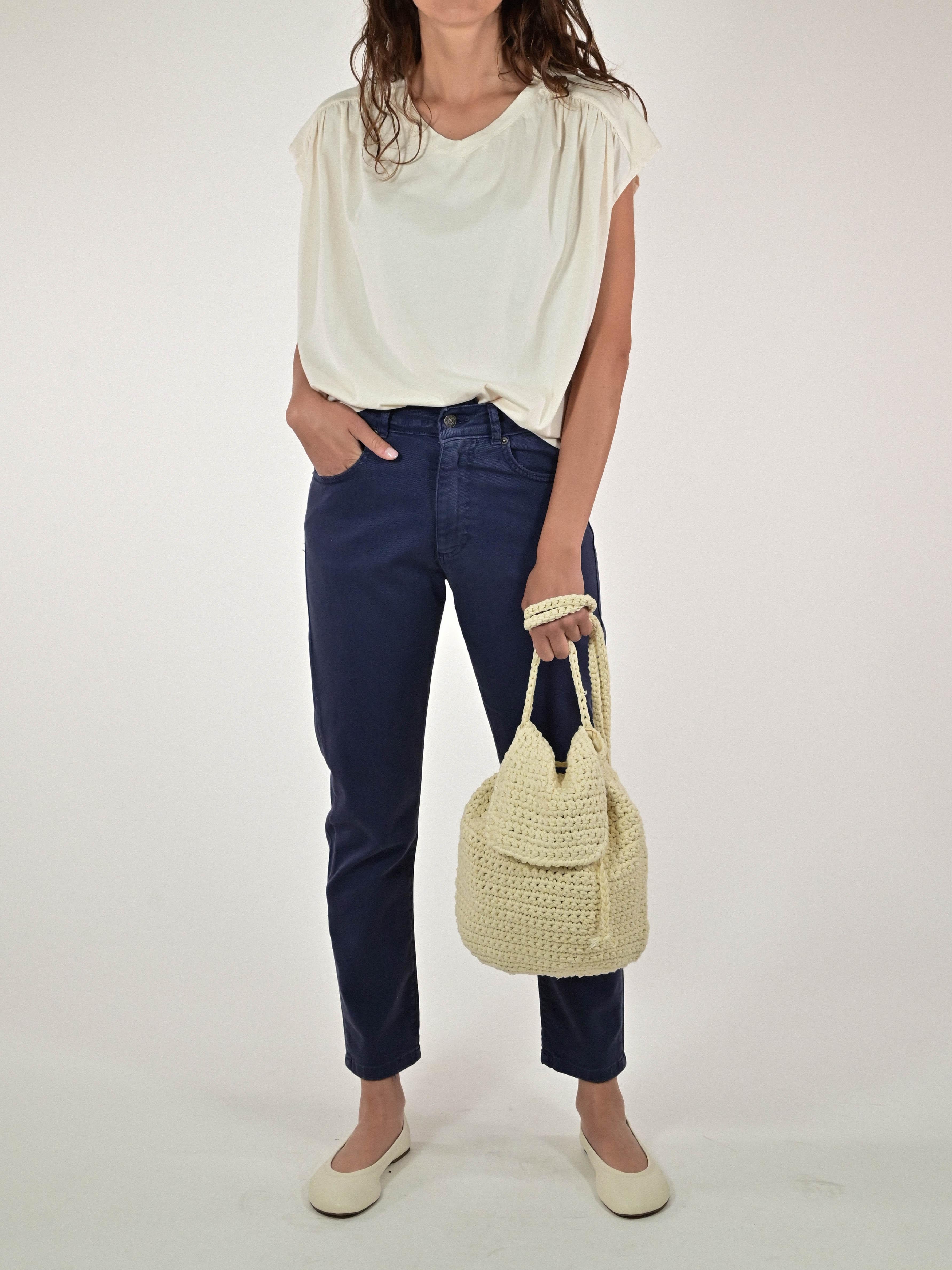 Jeans drill relaxed cotone blu BL342-535P32 BLU LALTRA|STORIA
