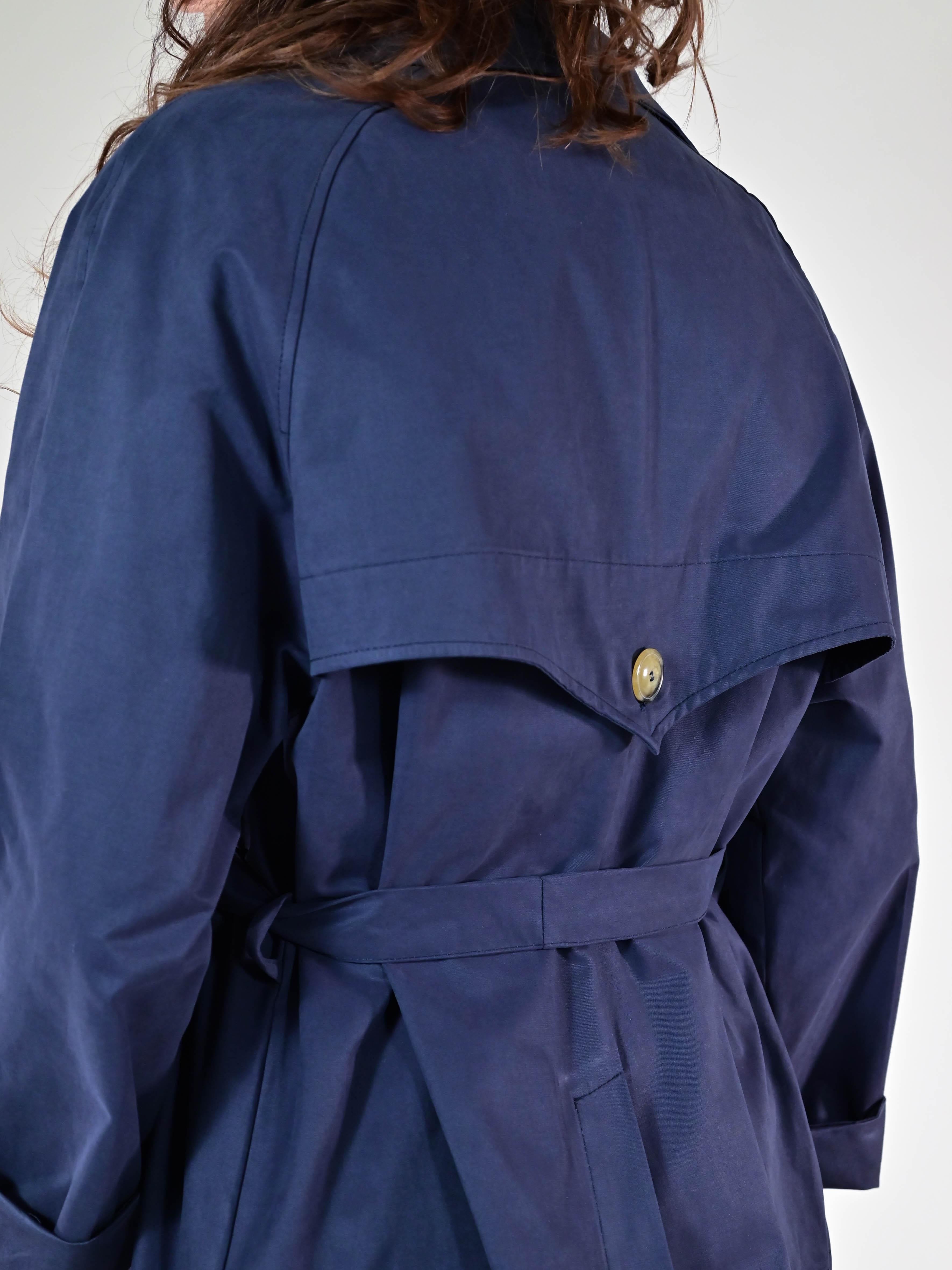Spolverino corto cinta in cotone blu C1044859 BLU LALTRA|STORIA