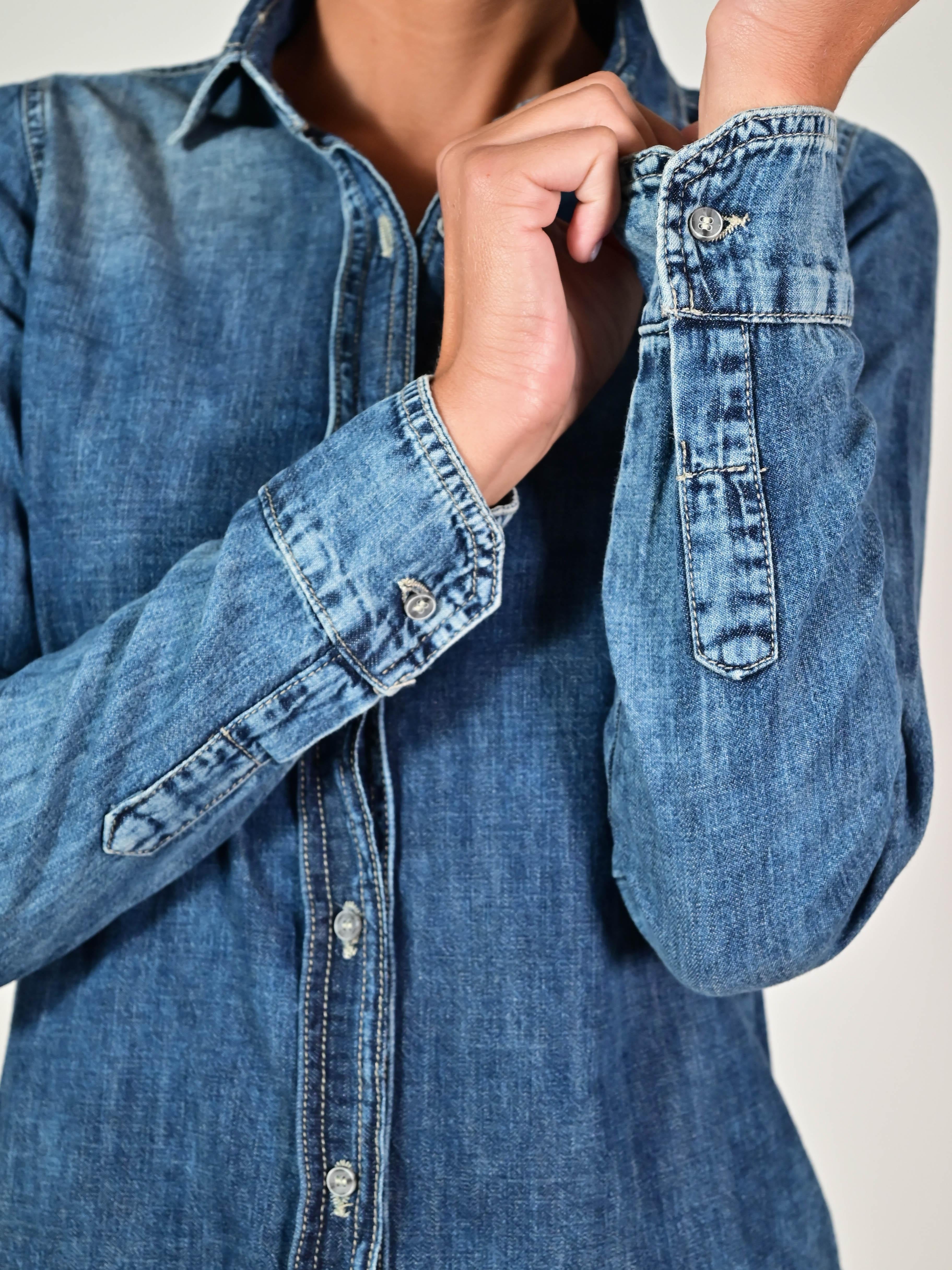 Camicia denim con bottoni cotone DAISY-262C29 JEANS LALTRA|STORIA