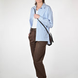 Camicia lunga tasca in cotone riga blu VBPE1561536 RIGA BLU LALTRA|STORIA 
