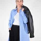 Camicia basic lunga cotone azzurro C5645-NT/BAS21 RIGA AZZURRA LALTRA|STORIA 