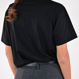Maglia paillettes spalle cotone M5099-TP-R15219 NERO LALTRA|STORIA 
