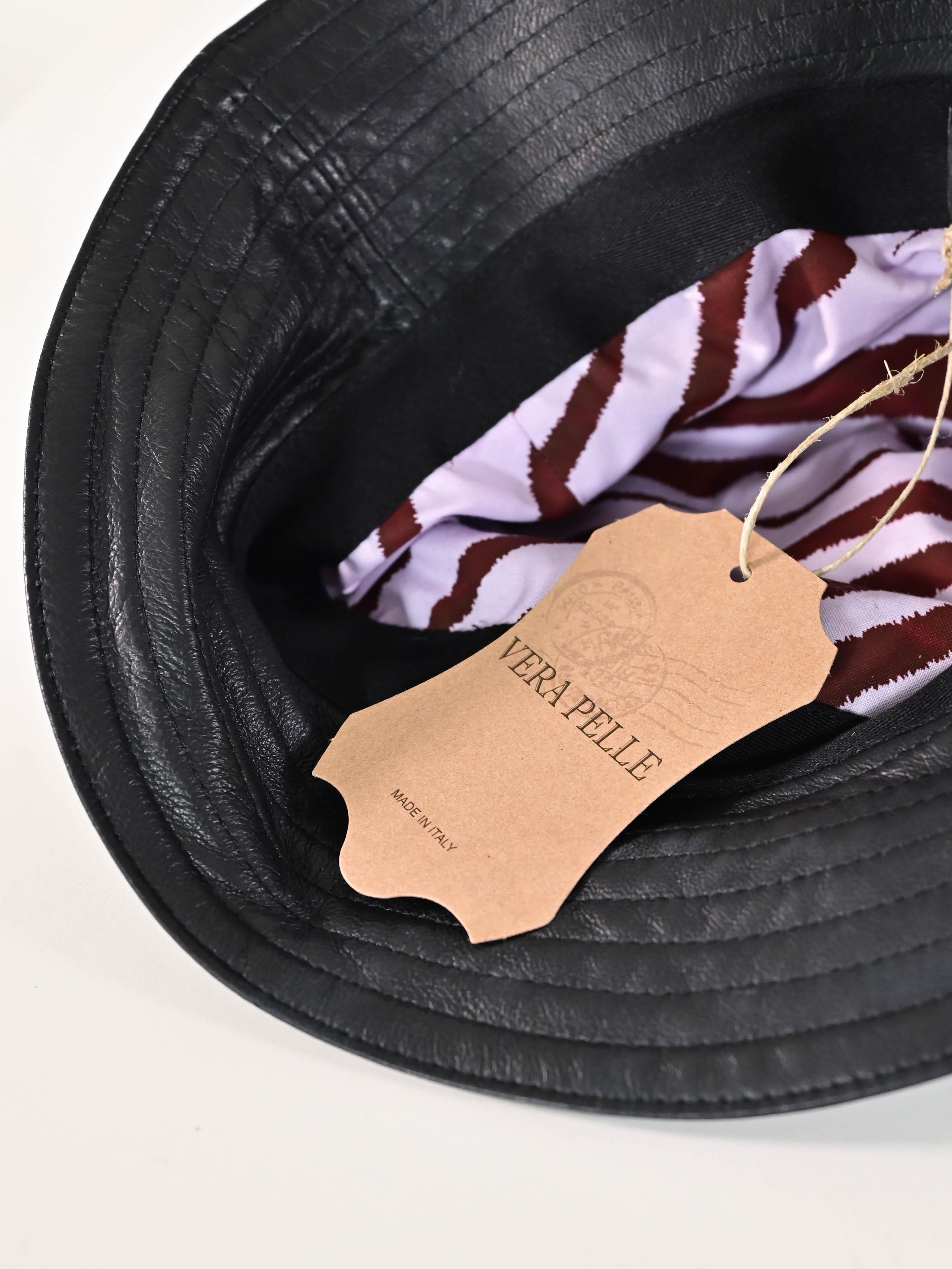 Cappello pescatore vera pelle nero GGMZ00130 NERO LALTRA|STORIA 