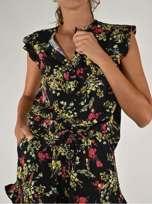 Camicia fantasia viscosa nera C1120122 NERO LALTRA|STORIA 