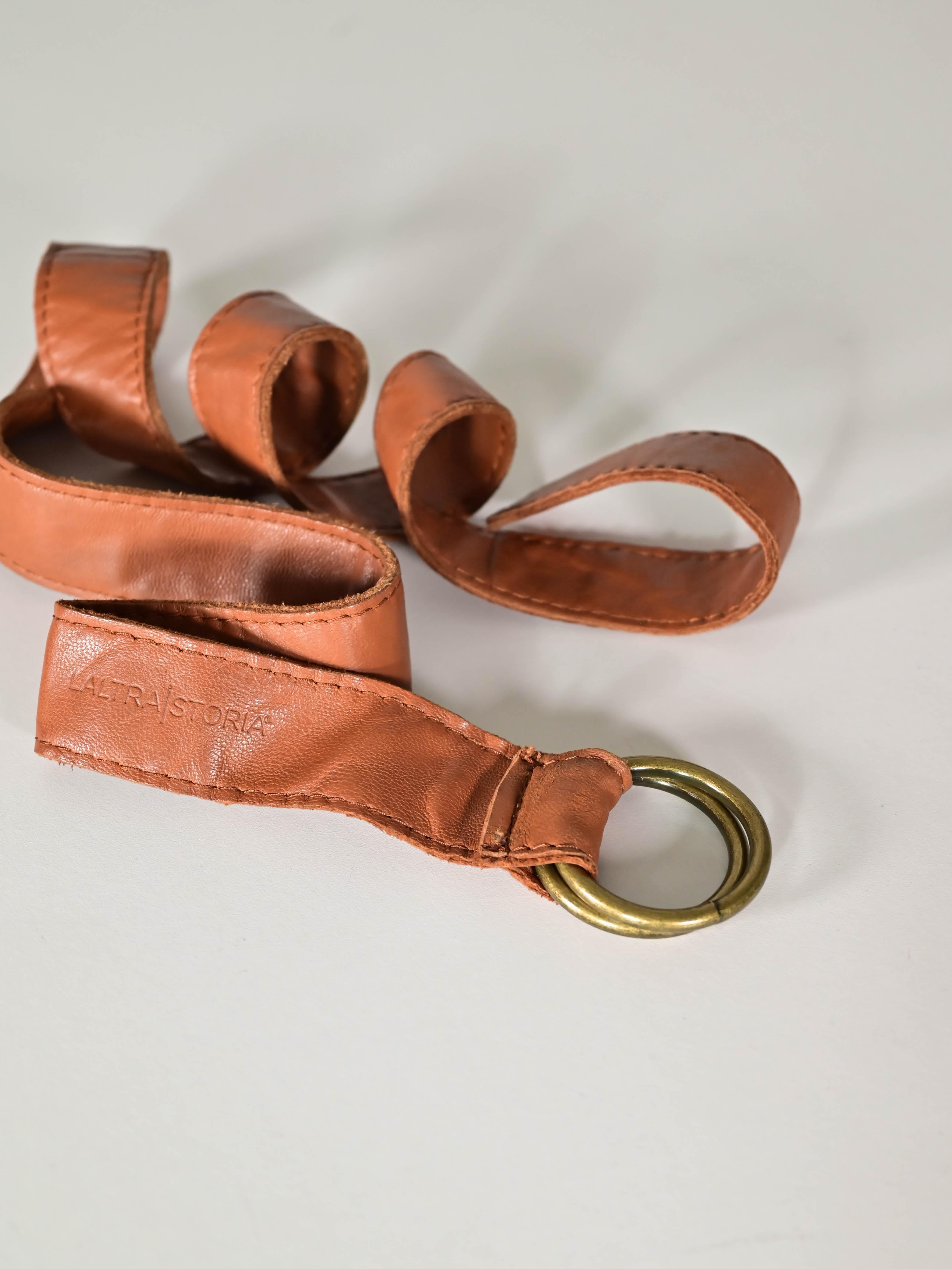 Cintura pelle anelli GGCNT908 TAUPE LALTRA|STORIA 