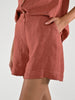 Shorts tasche lino blush