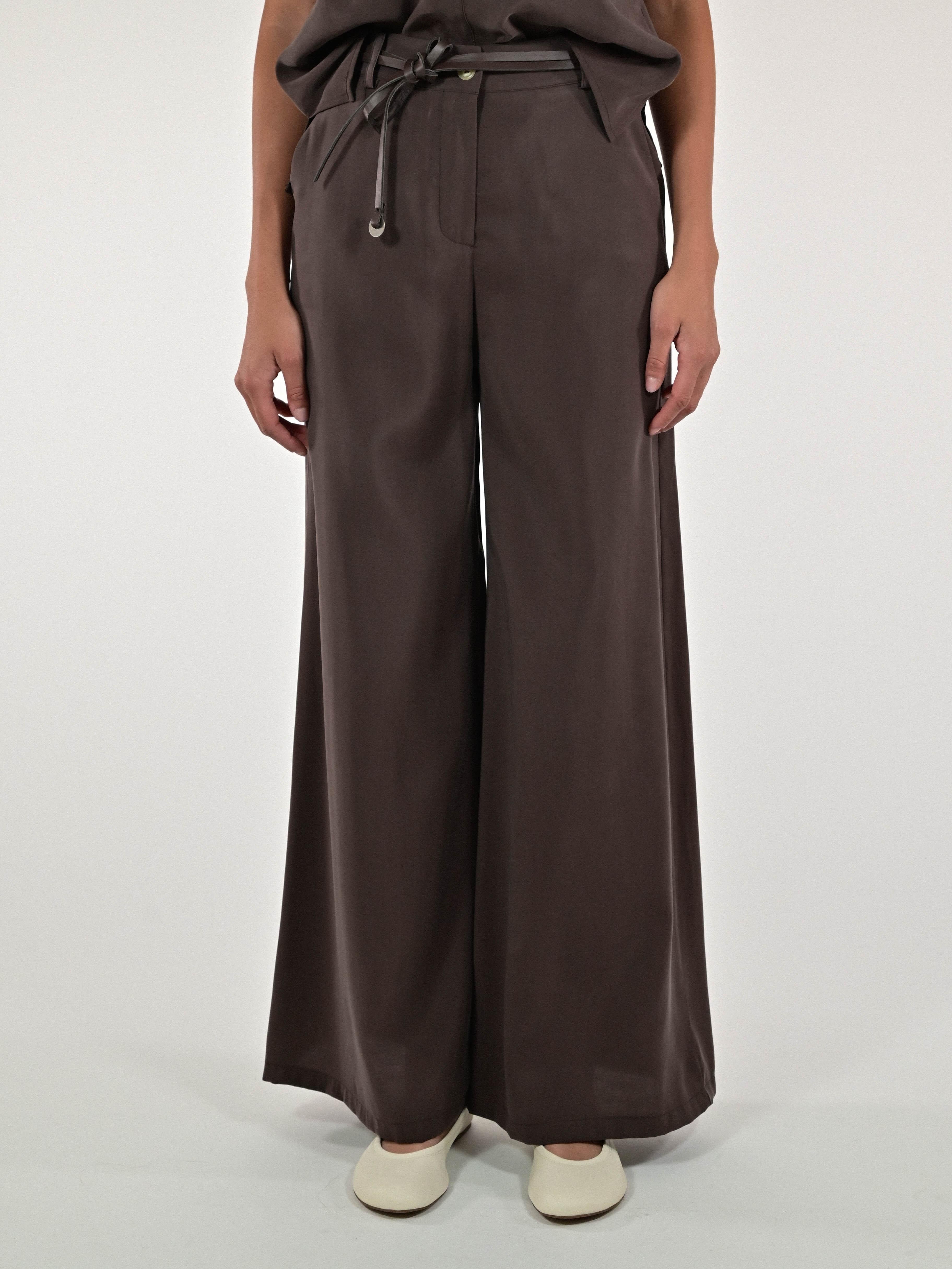 Pantalone palazzo modal marrone P1105728 MARRONE LALTRA|STORIA 