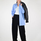 Camicia basic lunga cotone azzurro C5645-NT/BAS21 RIGA AZZURRA LALTRA|STORIA 