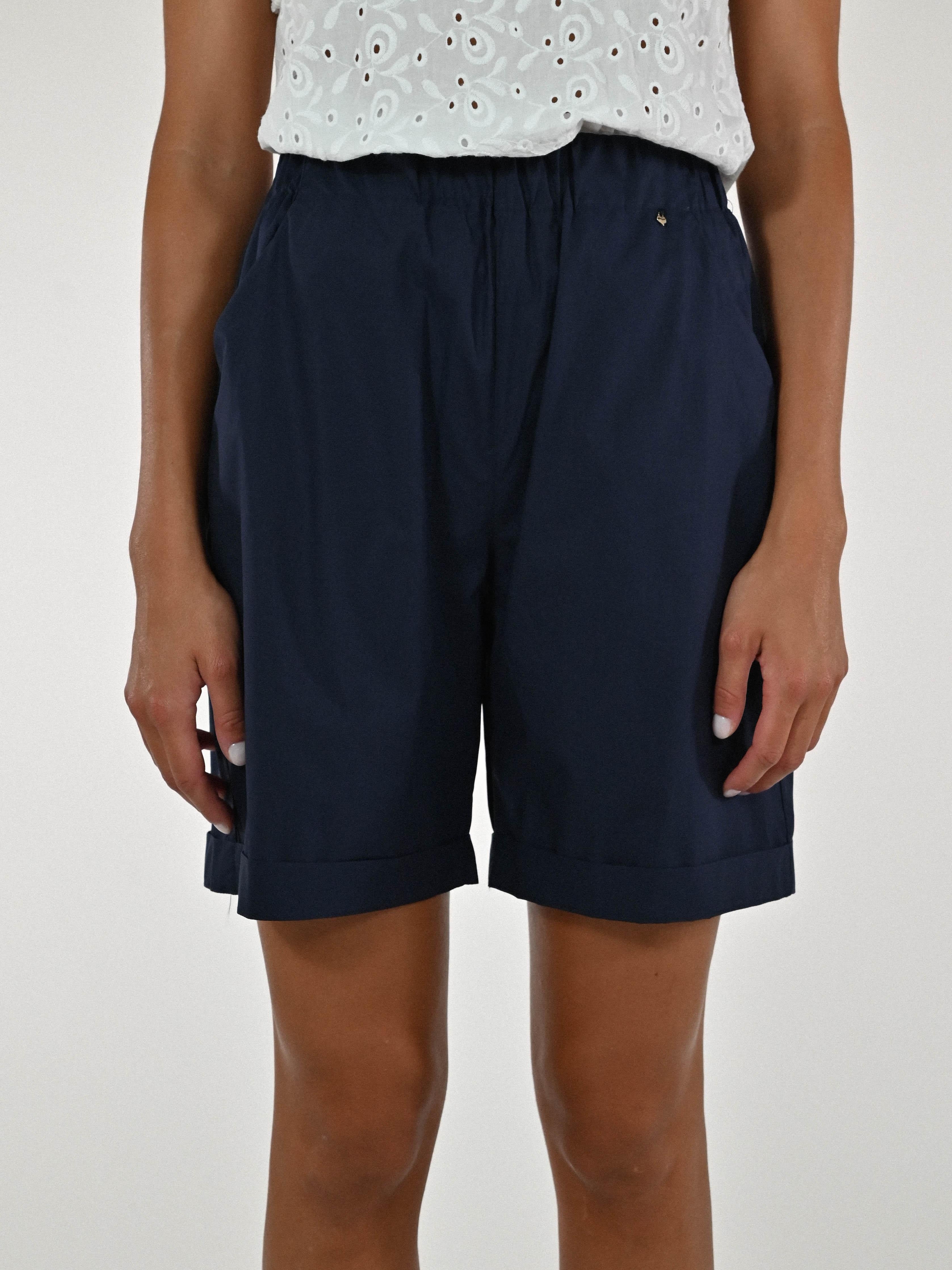 Bermuda risvolto cotone blu P1115816 BLU LALTRA|STORIA 