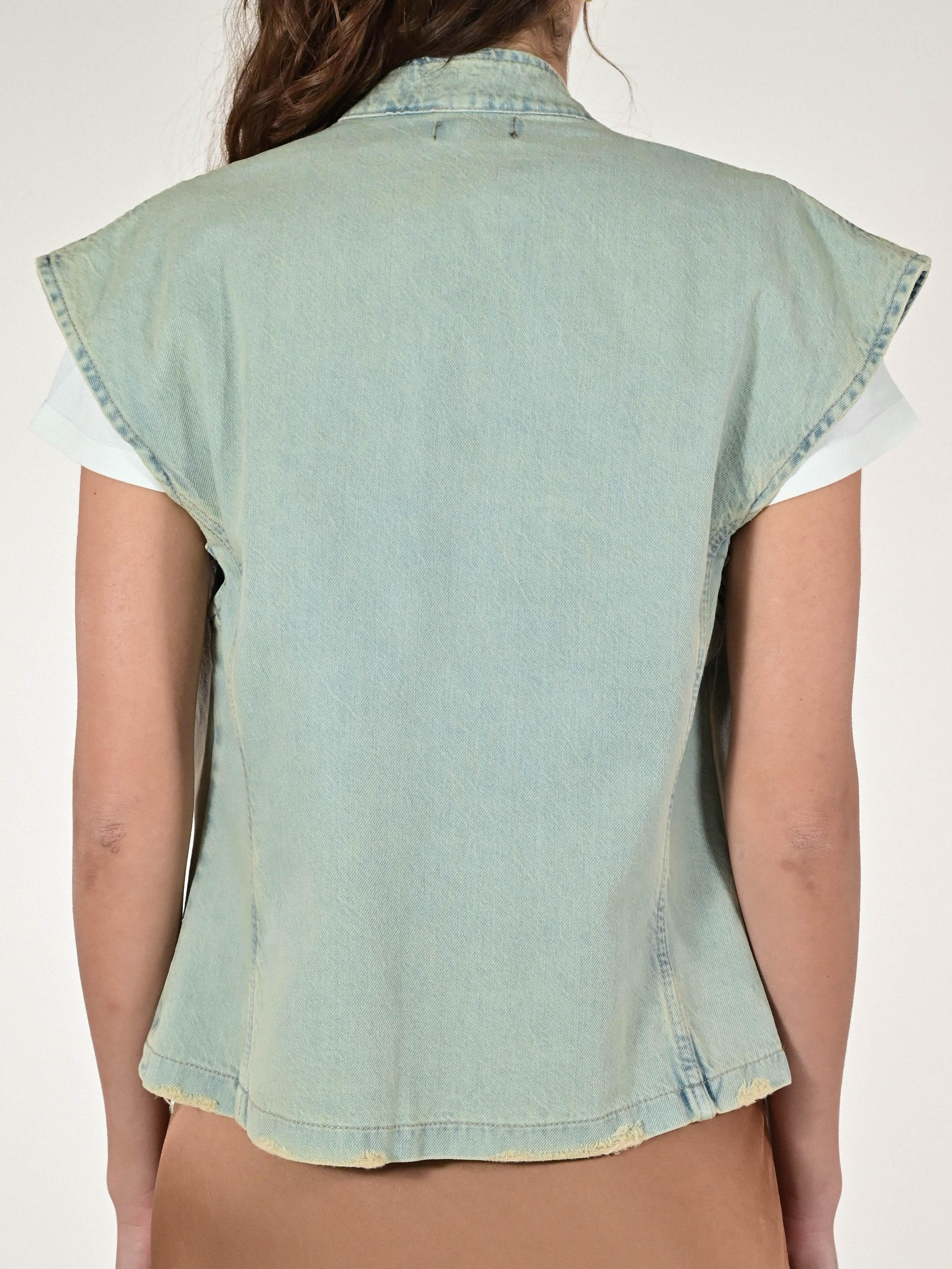 Gilet jeans collo coreana cotone BL380-661C32 DENIM LALTRA|STORIA 