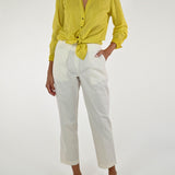 Pantalone elastico vita cotone burro P1107023 BURRO LALTRA|STORIA 