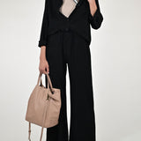 Camicia bottoni viscosa nero C1093130 NERO LALTRA|STORIA 