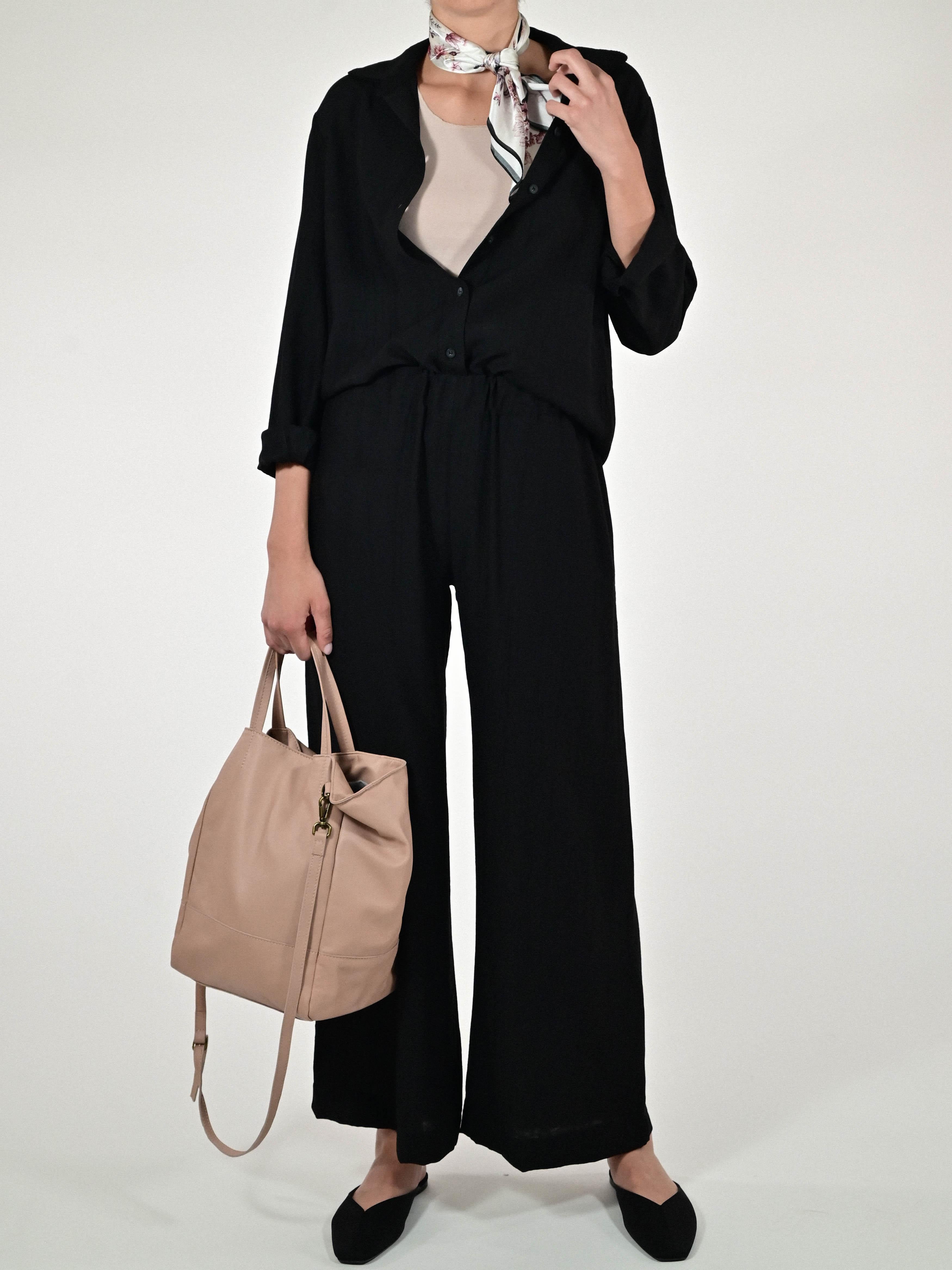 Camicia bottoni viscosa nero C1093130 NERO LALTRA|STORIA 