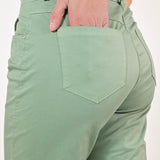 Pantalone slim in gabardine cotone verde salvia P1091029 VERDE SALVIA LALTRA|STORIA 