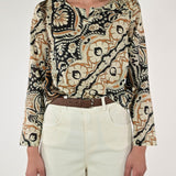 Camicia mussola ruchés cotone fiori VB1564429 F. FIORI LALTRA|STORIA 