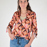 Camicia raso stampa viscosa C1097335 BLUSH LALTRA|STORIA 