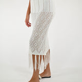 Gonna crochet lurex viscosa bianca G6825-T183-BAS25 BIANCO LALTRA|STORIA 