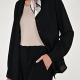 Camicia bottoni viscosa nero C1093130 NERO LALTRA|STORIA 