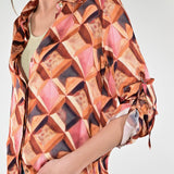 Camicia raso stampa viscosa C1097335 BLUSH LALTRA|STORIA 
