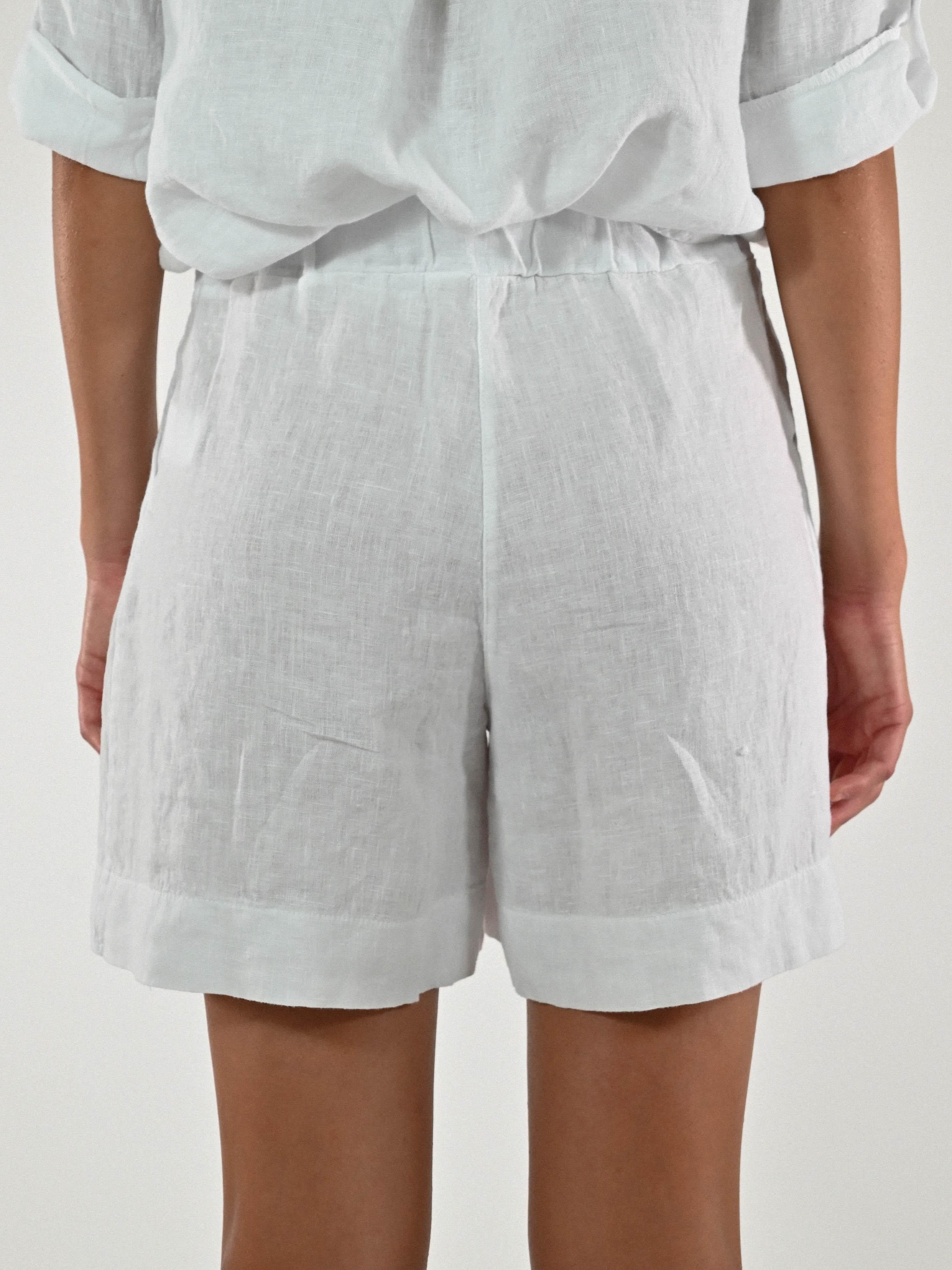 Shorts tasche lino bianco AS8P036-415 BIANCO LALTRA|STORIA 