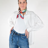 Camicia con taglio cotone bianco C6042-NT-BAS22 BIANCO LALTRA|STORIA 