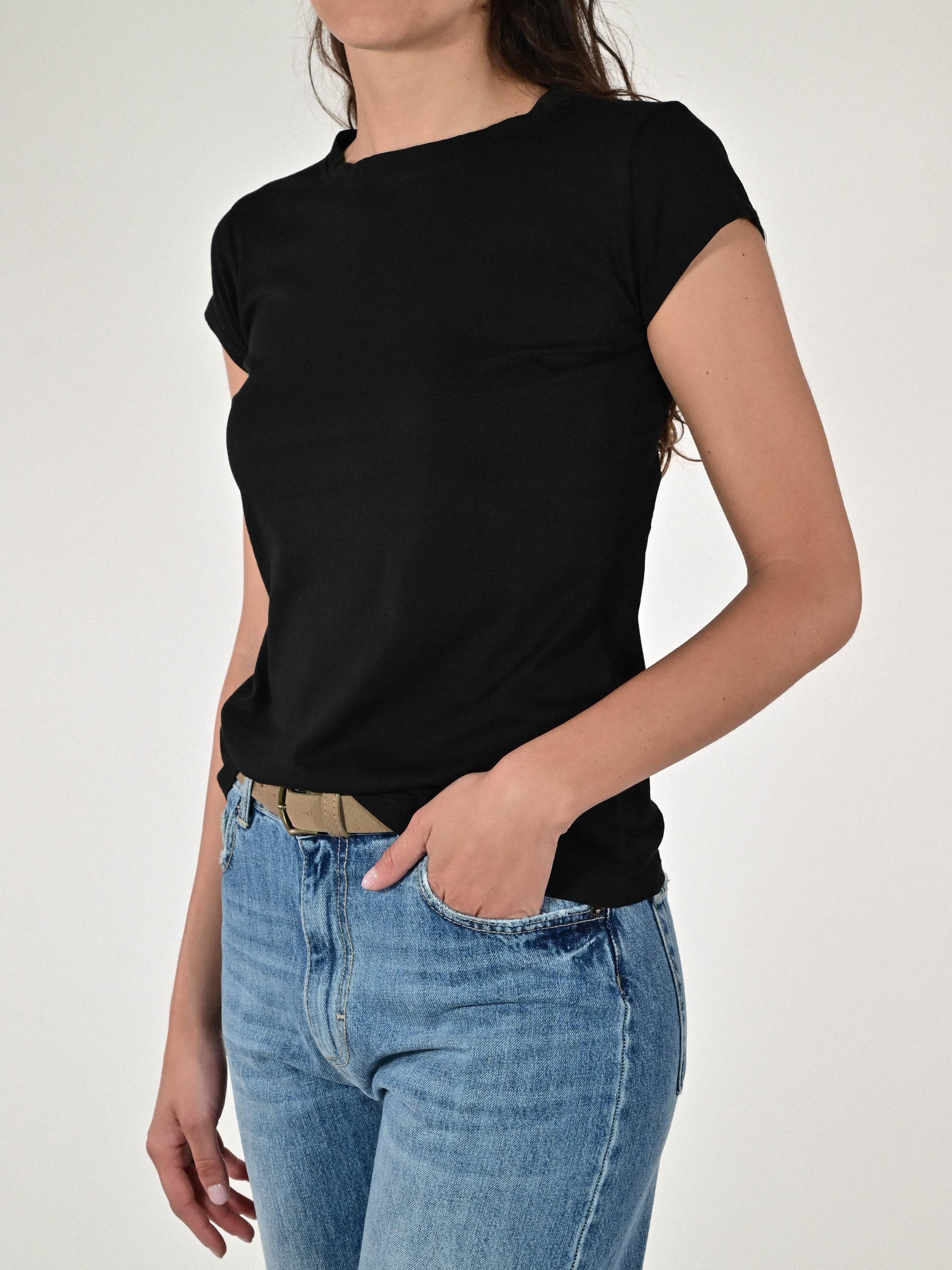 T-shirt basica cotone nera JS19729/9027 NERO LALTRA|STORIA 