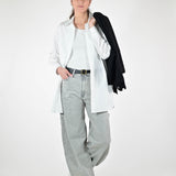 Camicia basic lunga cotone bianco C5645-NT/BAS21 BIANCO LALTRA|STORIA 