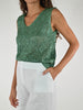 Gilet traforato lurex verde