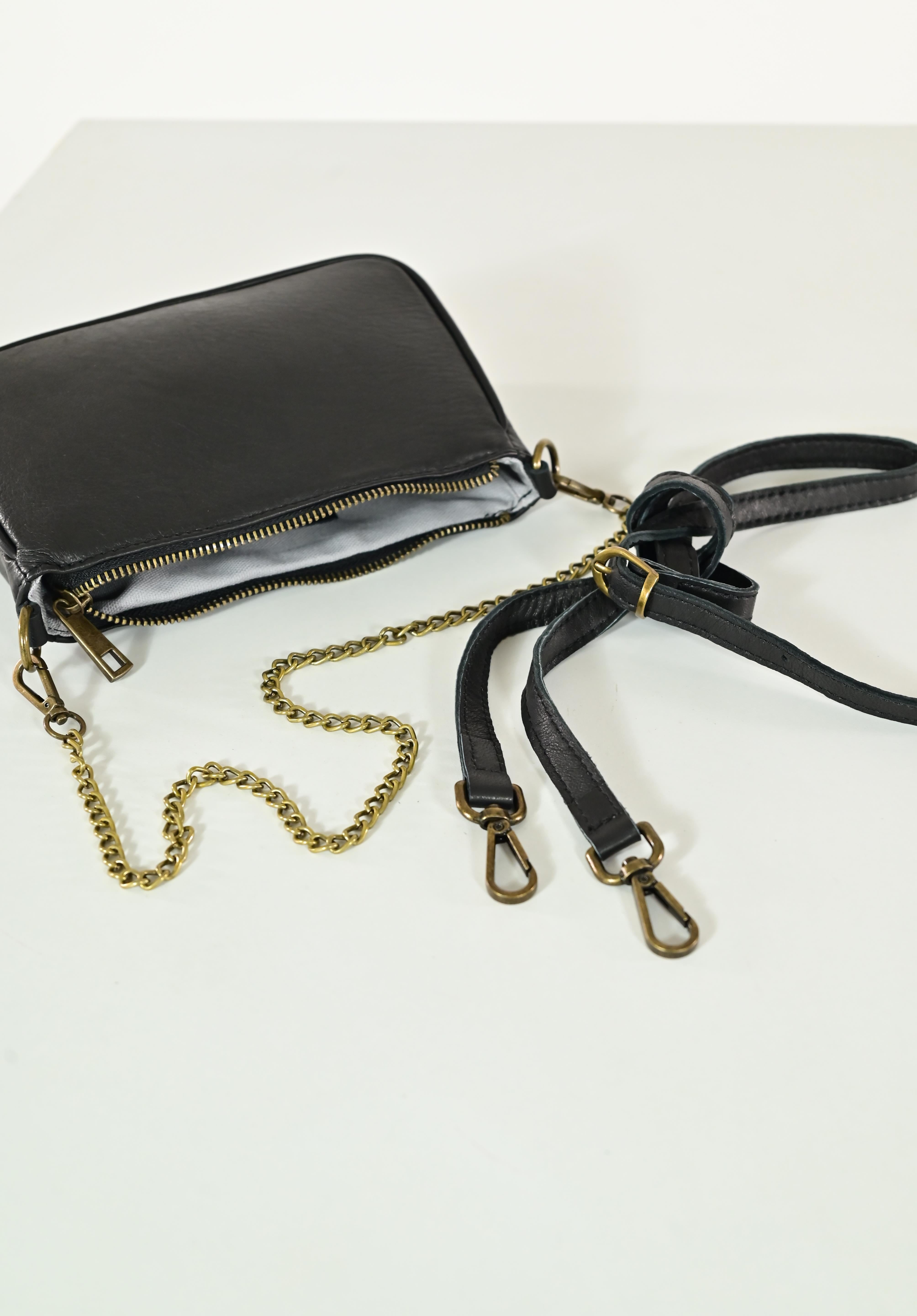 Pochette mini spalla vera pelle nero GGAR15523 NERO LALTRA|STORIA 