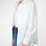 Camicia con taglio cotone bianco C6042-NT-BAS22 BIANCO LALTRA|STORIA 