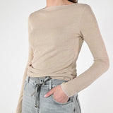 Maglia coste lurex frullino cipria JS12635/9178 CIPRIA LALTRA|STORIA 