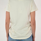 T-shirt scollo a V cotone-lino burro TATSV11 BURRO LALTRA|STORIA 