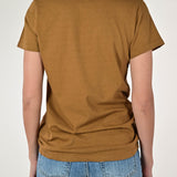 T-shirt scollo a V cotone-lino tabacco TATSV11 TABACCO LALTRA|STORIA 