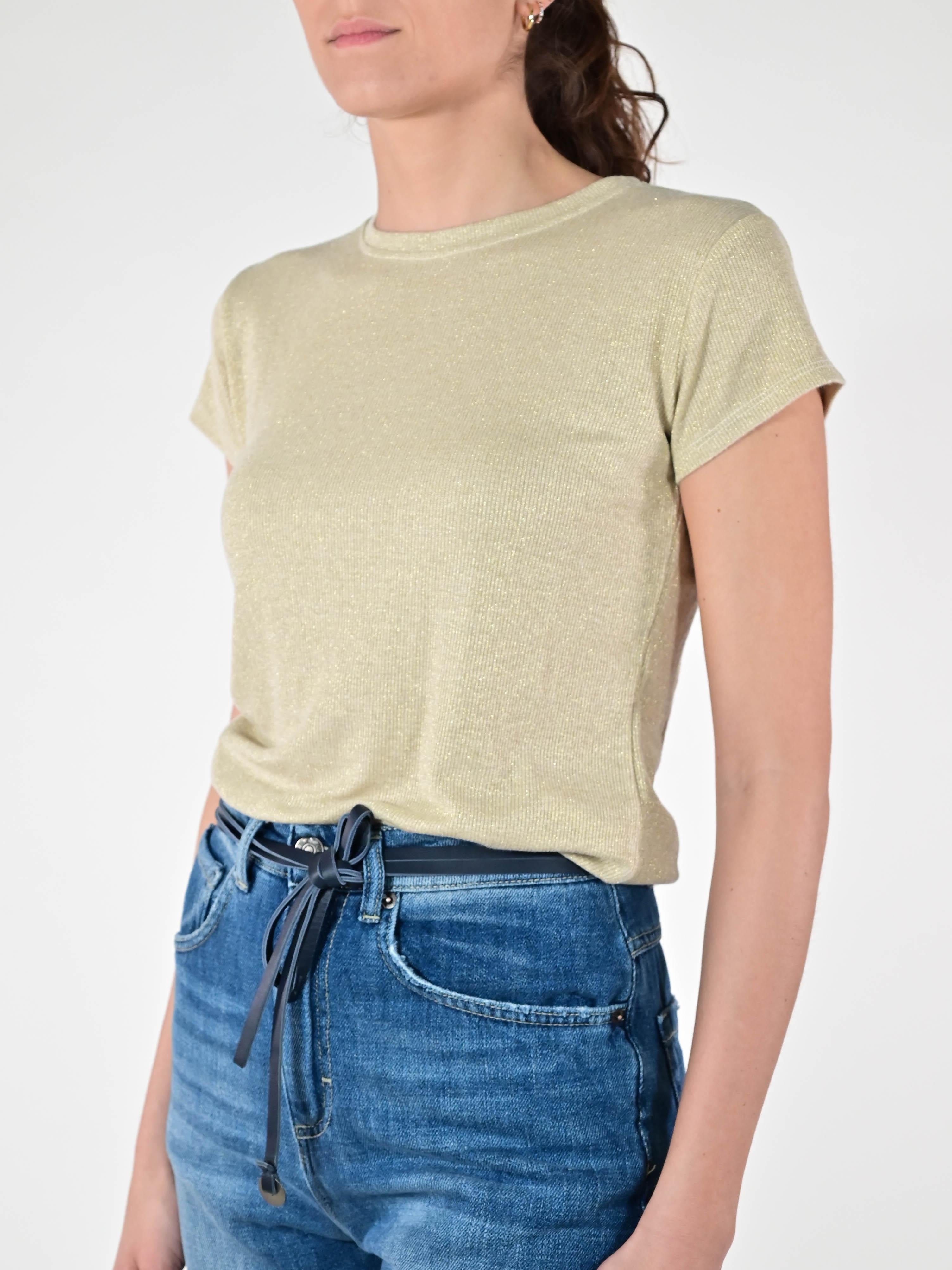 Maglia coste lurex manica corta oro JS19598/9178 ORO LALTRA|STORIA 