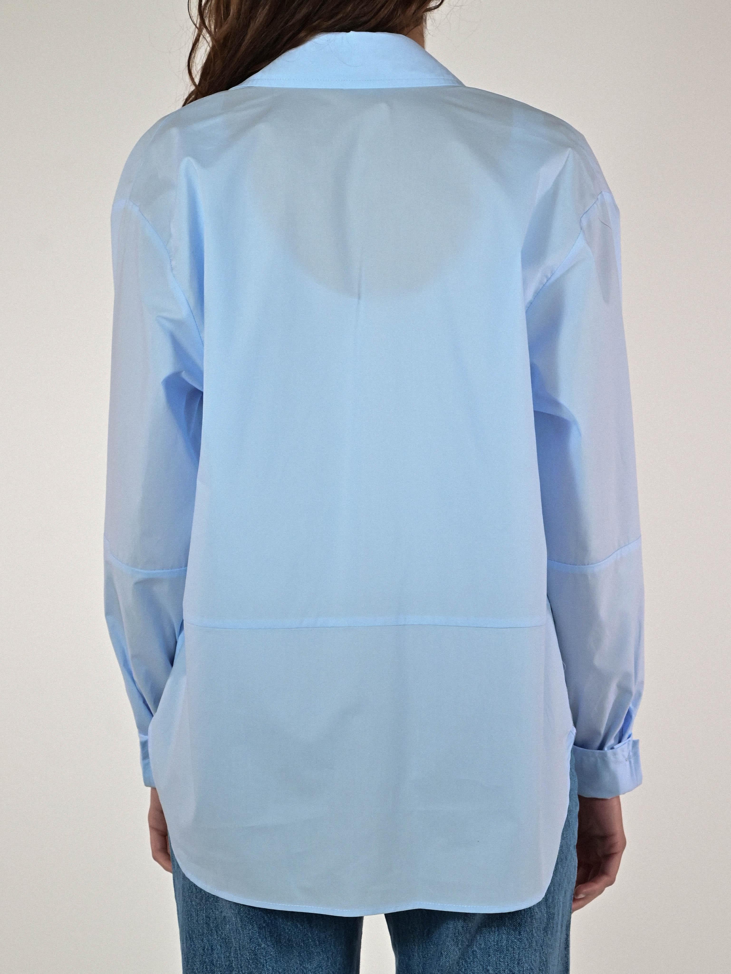 Camicia con taglio cotone celeste C6042-NT-BAS22 CELESTE LALTRA|STORIA 