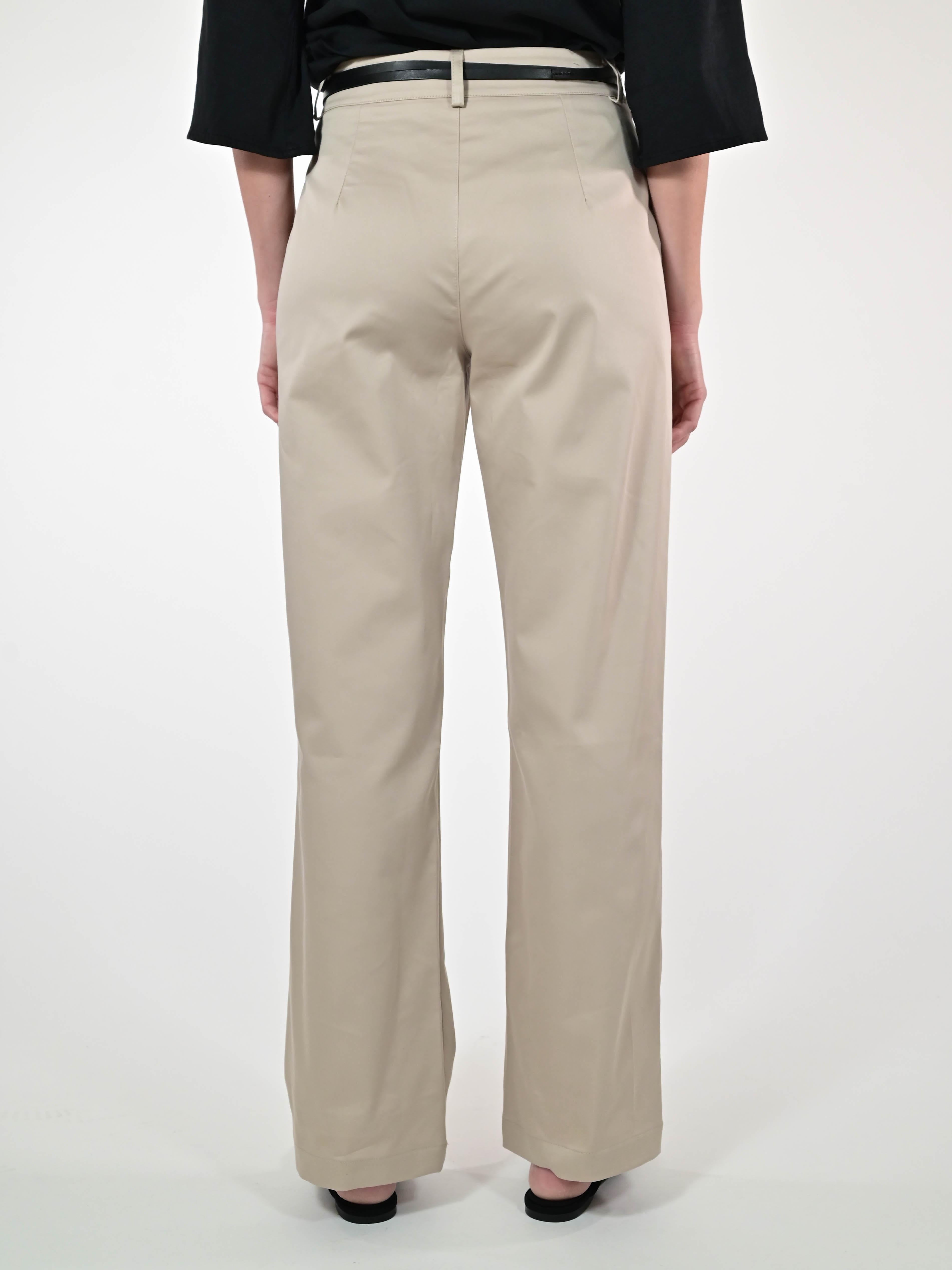 Pantalone gamba dritta in cotone beige P1100227 BEIGE LALTRA|STORIA 