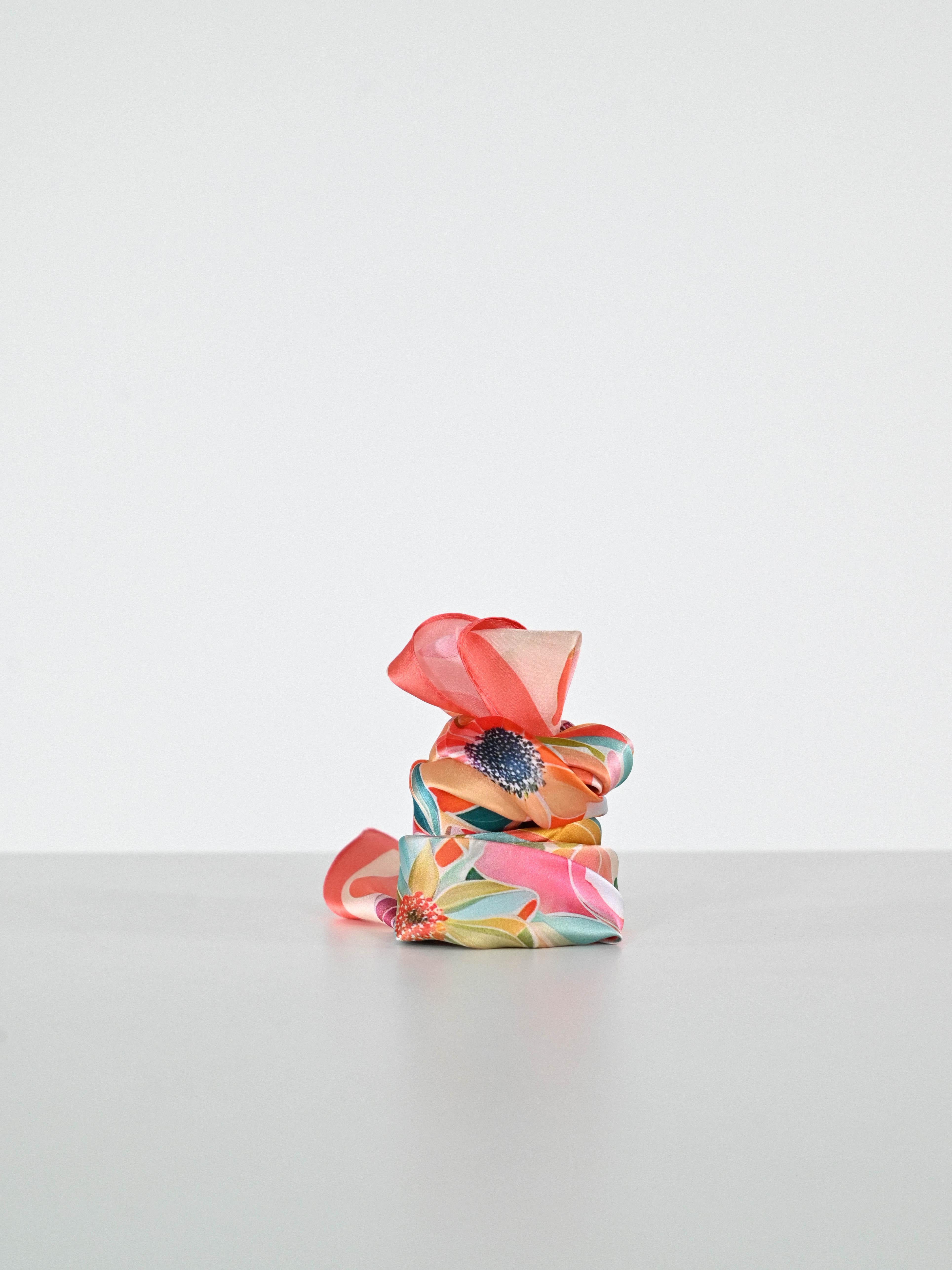 Foulard fantasia seta corallo KS-24334 CORALLO LALTRA|STORIA 