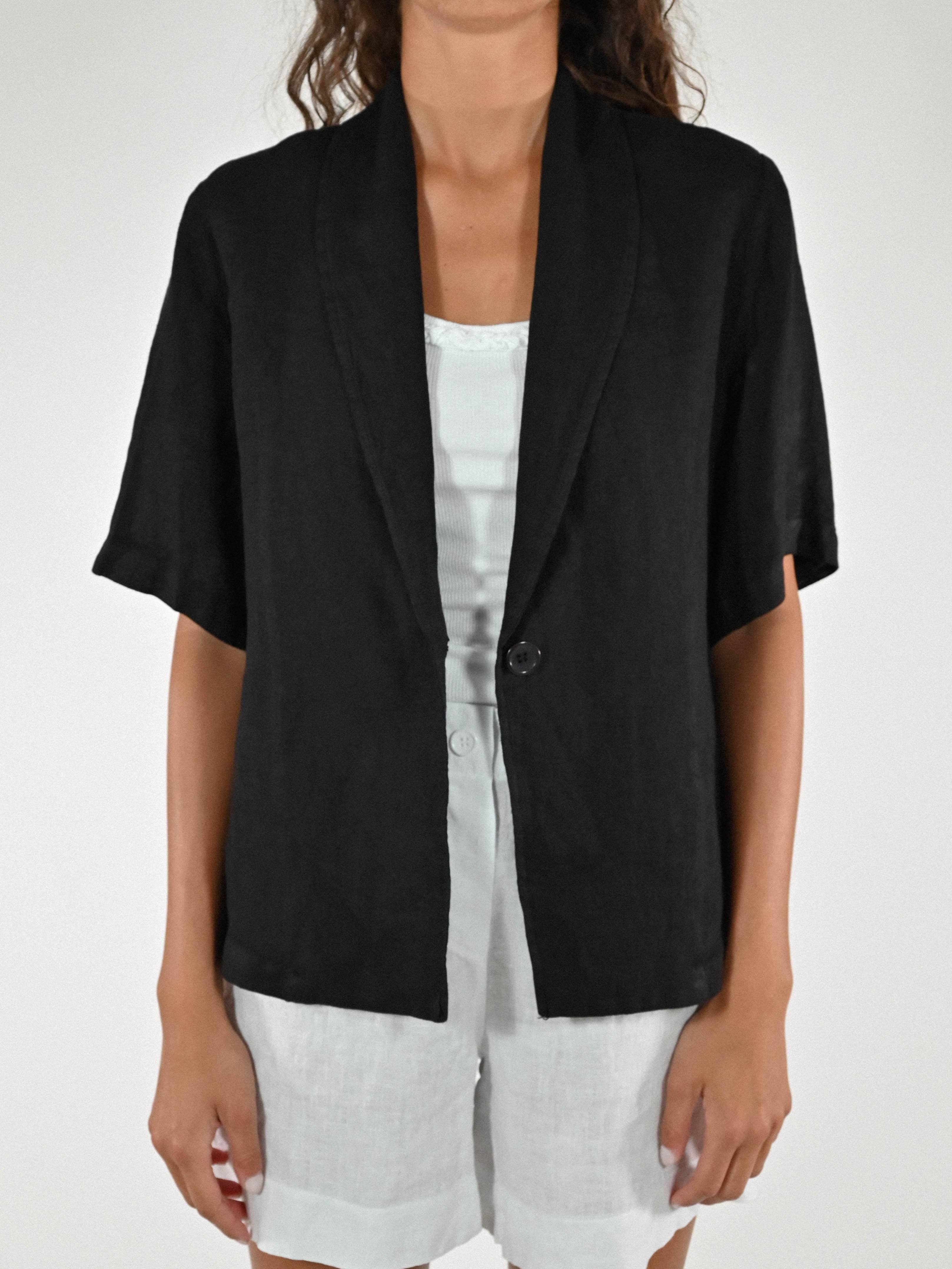 Giacca manica corta lino nera AS11J02919 NERO LALTRA|STORIA 