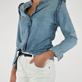 Camicia jeans ruchès spalle MATILDE-26231 DENIM LALTRA|STORIA 