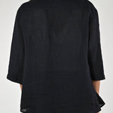 Camicia taschino lino nera C6133-T117SWBAS28 NERO LALTRA|STORIA 
