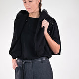 Maglia paillettes spalle cotone M5099-TP-R15219 NERO LALTRA|STORIA 