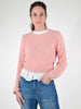 Maglia laccio traforata cotone rosa
