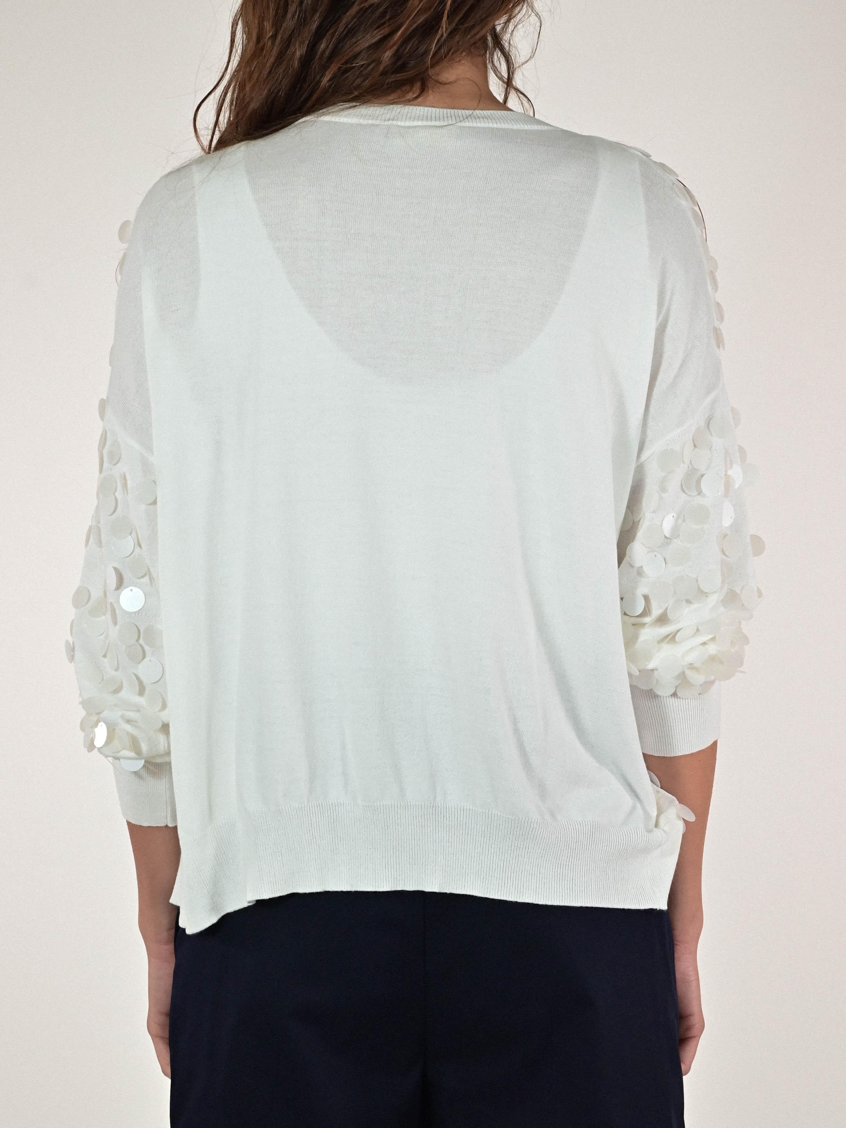 Cardigan paillettes viscosa panna D93VN4324 PANNA LALTRA|STORIA 